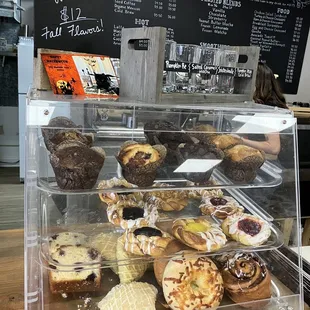 Muffins, danish, scones.