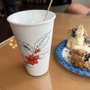 a piece of cake and a cup of coffee