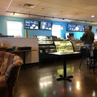 Super clean coffee shop. Lots of space to accommodate a group or a cozy coffee and treat for yourself.