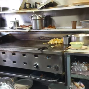 the kitchen of a restaurant