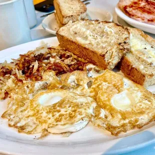 Two Eggs, Hash Browns, Homemade Toast &amp; Coffee