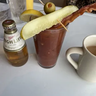Bloody Mary with sidecar.
