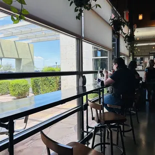 Bar table seating along the window!