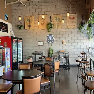 the interior of a coffee shop