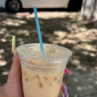 Nutty Treat! Iced coffee , less sweet/ice