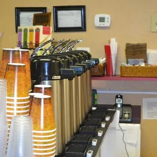 a variety of beverages