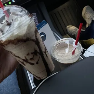 Zebra frappe with peanut butter cup.