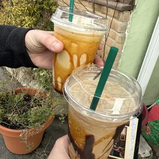 Milky Way frappe and caramel frappe