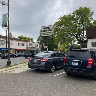 Parking is free at the Johnson Street Merchants lot right at the coffee shop!