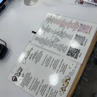 Picture of menus