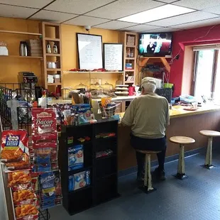 a woman at the counter