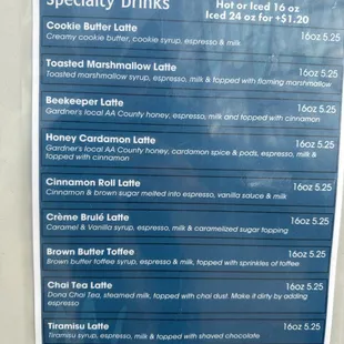 Specialty drinks - iced or hot! I'm an iced type a girl! Ice me please