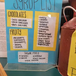 a list of items that are available for purchase