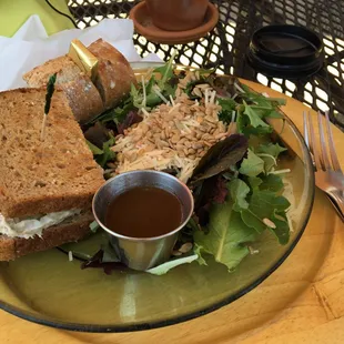 Great lunch and locally roasted ice coffee.