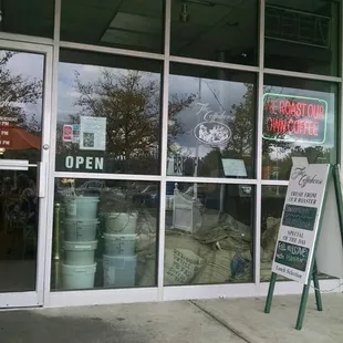 View of coffee house from street.