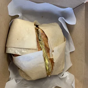 Huge breakfast croissant