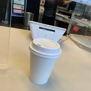 Awwww. Small coffee was given while i was waiting for bagel.