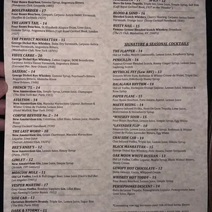 Menu as of oct 2023