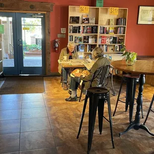 people sitting at tables