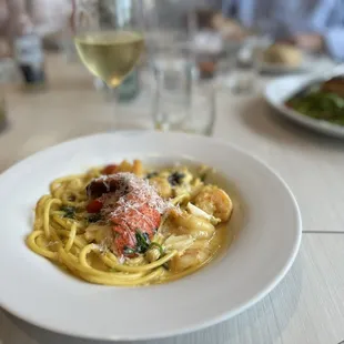 Saffron Scampi Seafood Pasta