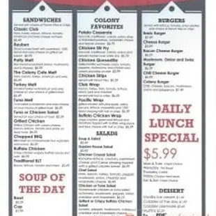 the menu of the restaurant