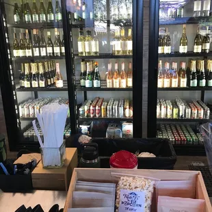 a display of bottles of wine