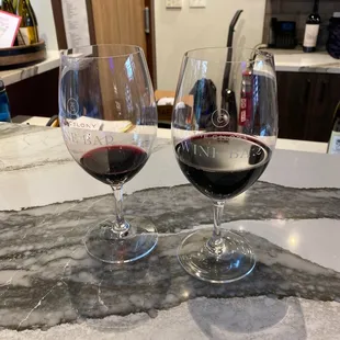 two glasses of wine