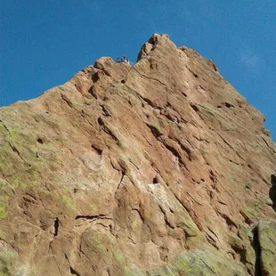 Us working our way to the top of the multi pitch climb. You can barely see us, so much fun!