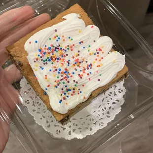 Cookie Cake Square - way too thick and sweet for my liking