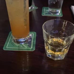 Vodka sweet tea with lemonade and a shot of apple pie moonshine - good stuff!
