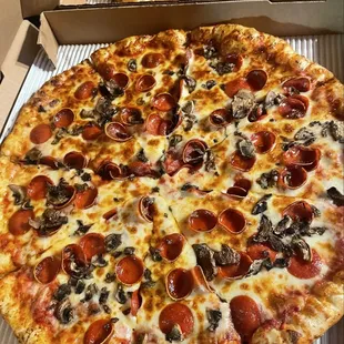 Pepperoni and mushrooms