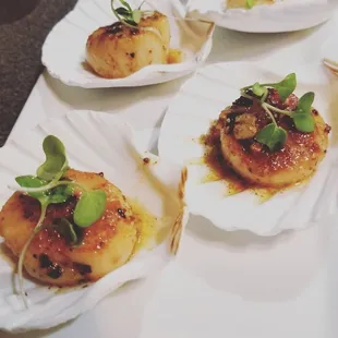 Seared Scallops on a half shell