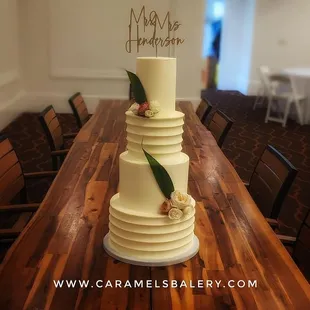 a wedding cake on a table