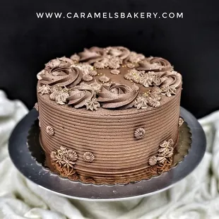 a chocolate cake on a plate