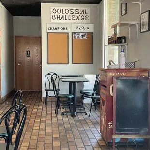 Side of restaurant towards restrooms