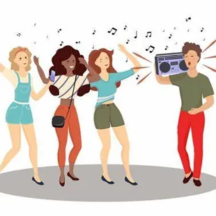 a group of people dancing