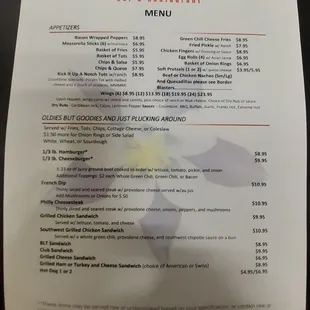 the menu