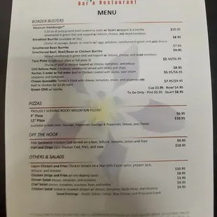 the menu