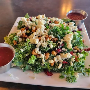 Kale raspberry salad. So big and so good!