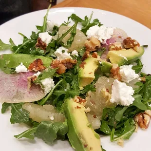 Avocado salad,  dragonfruit, grapefruit