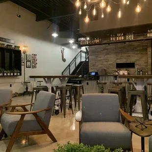 a bar and lounge area