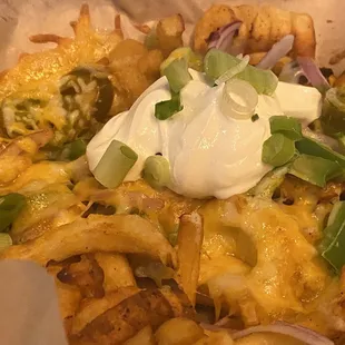 Loaded Nachos- hold the meat