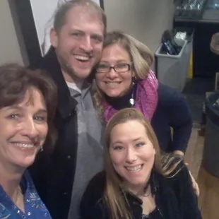 Meeting the comedians after the show.