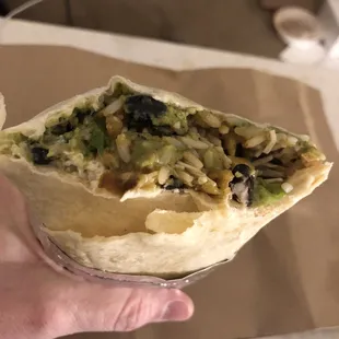 Big-ass chicken burrito with everything, and Salsa of the Month, Verde Tomatillo