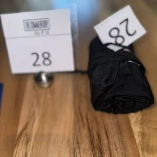Table number and apron for pizza making