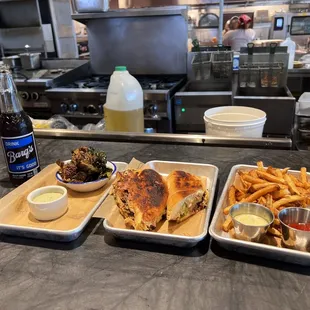 RootBeer, fried Brussel sprouts, Cuban, &amp; fries!  SO GOOD!!