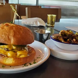 Smashburger Cheeseburger &amp; Brussels Sprouts