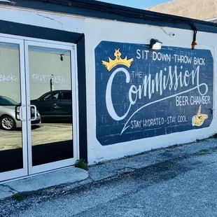 the front of the building