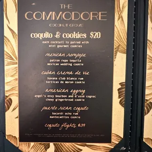 Coquitos &amp; Cookies tasting menu 2023