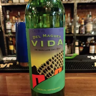 Bottle of mezcal